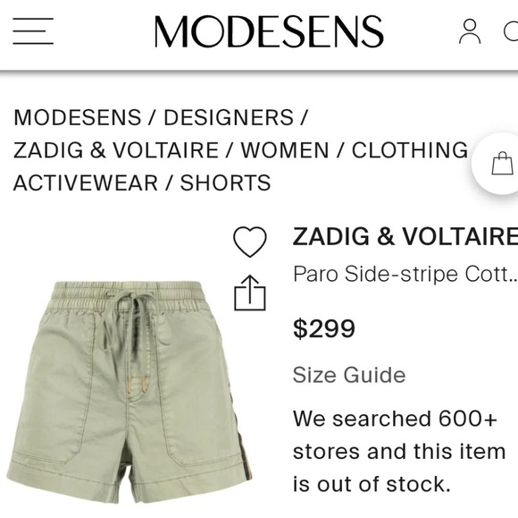 Zadig &  Voltaire Paro Linen Blend Shorts Green with Gold Side Stripe 34 or XS - Picture 9 of 16
